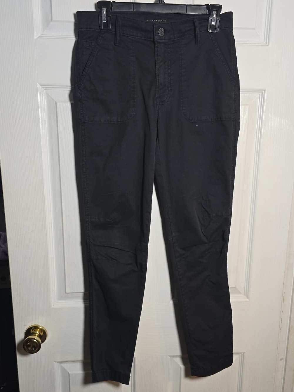 Lucky Brand 2 Or 26 Black Straight Utility Trousers
